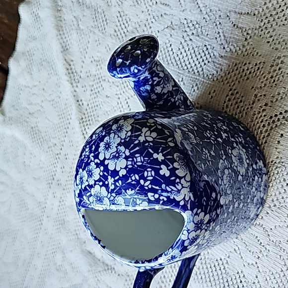 Blue Floral Ceramic Watering Can - Picture 2 of 9
